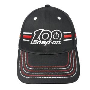 100 Snap-on Strapback Hat Black One Size Adjustable Embroidered Choko